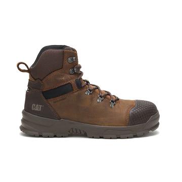 Caterpillar Accomplice X Waterproof Steel Toe Férfi Munkavédelmi Bakancs Kávé | CAT091-HU