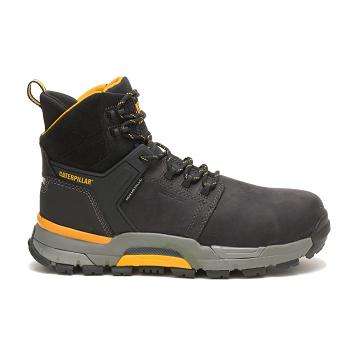 Caterpillar CAT EDGE Waterproof Nano Toe Férfi Munkavédelmi Bakancs Fekete | CAT080-HU