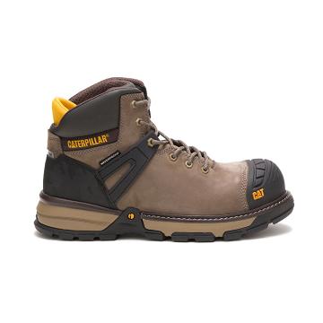 Caterpillar Excavator Superlite Waterproof Carbon Composite Toe Férfi Munkavédelmi Bakancs Barna | C