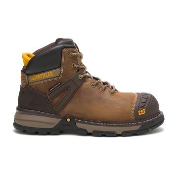 Caterpillar Excavator Superlite Waterproof Carbon Composite Toe Férfi Munkavédelmi Bakancs Kávé | CA