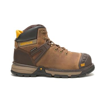 Caterpillar Excavator Superlite Waterproof Soft Toe Férfi Munkabakancs Barna | CAT245-HU