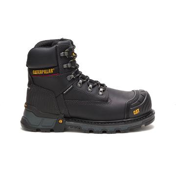 Caterpillar Excavator XL 6" Waterproof Composite Toe Férfi Munkavédelmi Bakancs Fekete | CAT048-HU