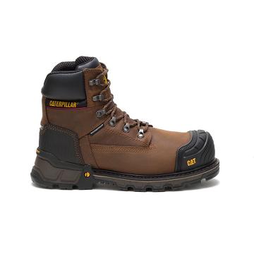 Caterpillar Excavator XL 6" Waterproof Composite Toe Férfi Munkavédelmi Bakancs Kávé | CAT049-HU