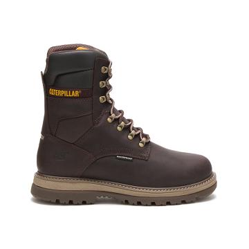 Caterpillar Fairbanks 8" Waterproof TX Steel Toe Férfi Munkavédelmi Bakancs Kávé | CAT046-HU