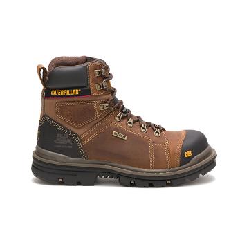 Caterpillar Hauler 6" Waterproof Composite Toe Férfi Munkavédelmi Bakancs Barna | CAT042-HU