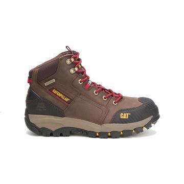 Caterpillar Navigator Mid Waterproof Steel Toe Férfi Vízálló Bakancs Kávé | CAT127-HU