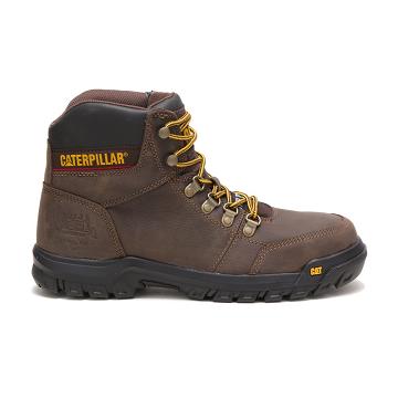 Caterpillar Outline Steel Toe Férfi Munkavédelmi Bakancs Kávé | CAT050-HU