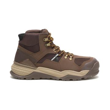 Caterpillar Provoke Mid Waterproof Alloy Toe Férfi Munkavédelmi Bakancs Barna | CAT073-HU