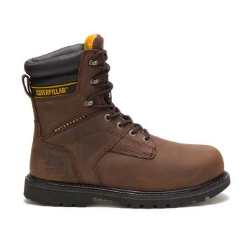 Caterpillar Salvo 8" Waterproof Steel Toe Thinsulate™ Férfi Munkavédelmi Bakancs Kávé | CAT039-HU