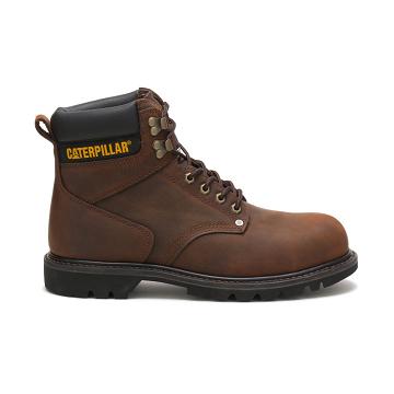 Caterpillar Second Shift Steel Toe Férfi Munkavédelmi Bakancs Kávé | CAT066-HU