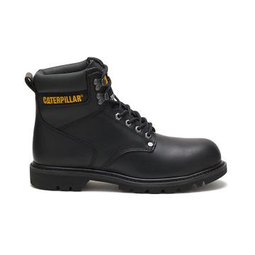 Caterpillar Second Shift Steel Toe Férfi Munkavédelmi Bakancs Fekete | CAT067-HU