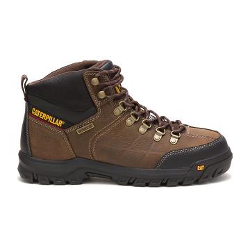 Caterpillar Threshold Waterproof Steel Toe Férfi Vízálló Bakancs Kávé | CAT123-HU