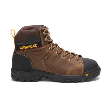 Caterpillar Wellspring Waterproof Metatarsal Guard Steel Toe Férfi Munkavédelmi Bakancs Kávé | CAT05