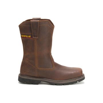 Caterpillar Wellston Steel Toe Férfi Munkavédelmi Bakancs Kávé | CAT026-HU