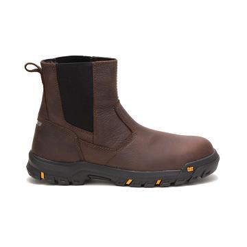 Caterpillar Wheelbase Steel Toe Férfi Munkabakancs Kávé | CAT196-HU